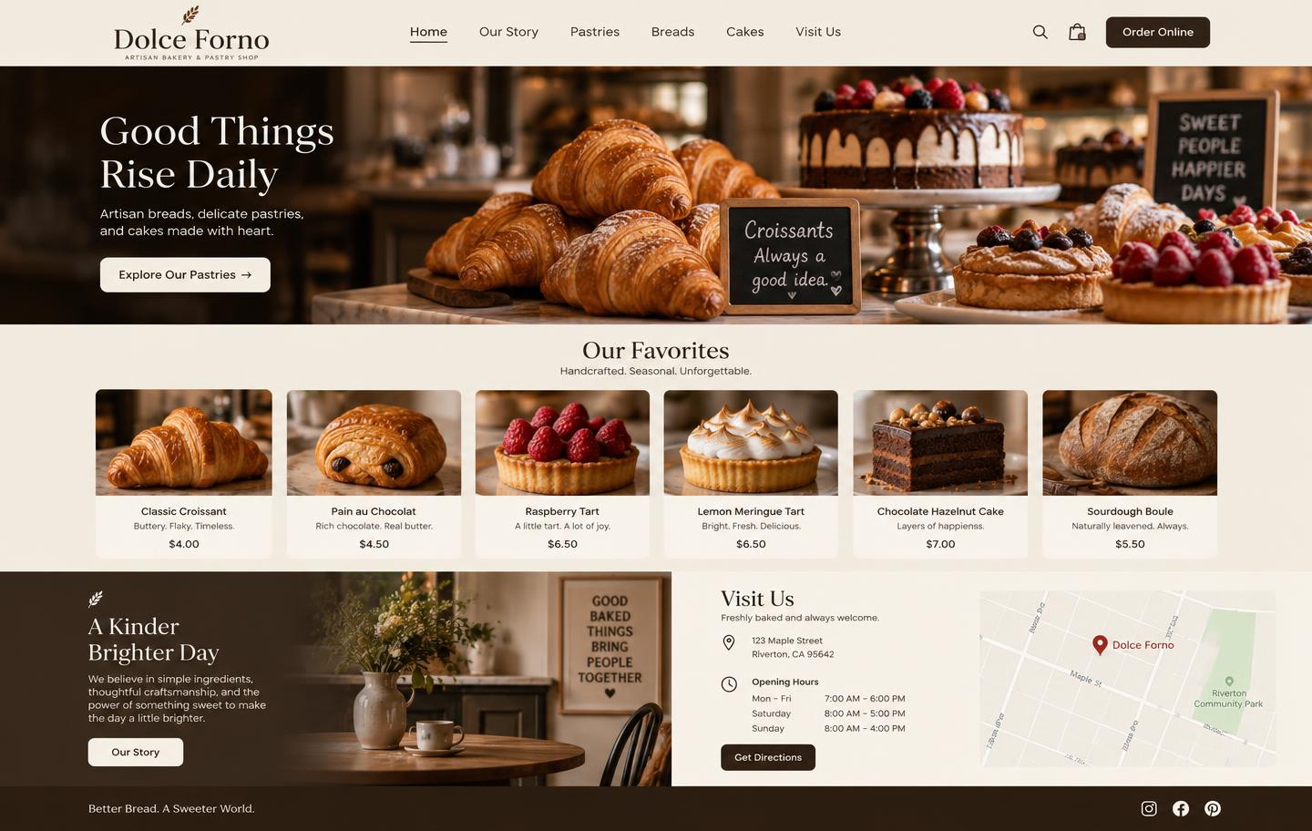 Anteprima del sito Dolce Forno, modello Ristorante