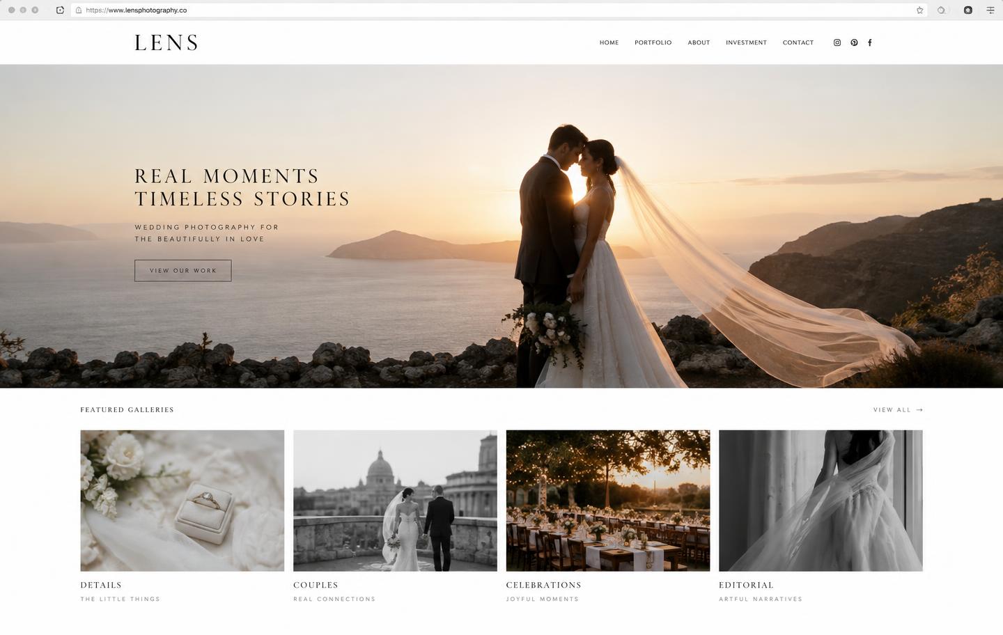 Anteprima del sito Lens, modello Portfolio