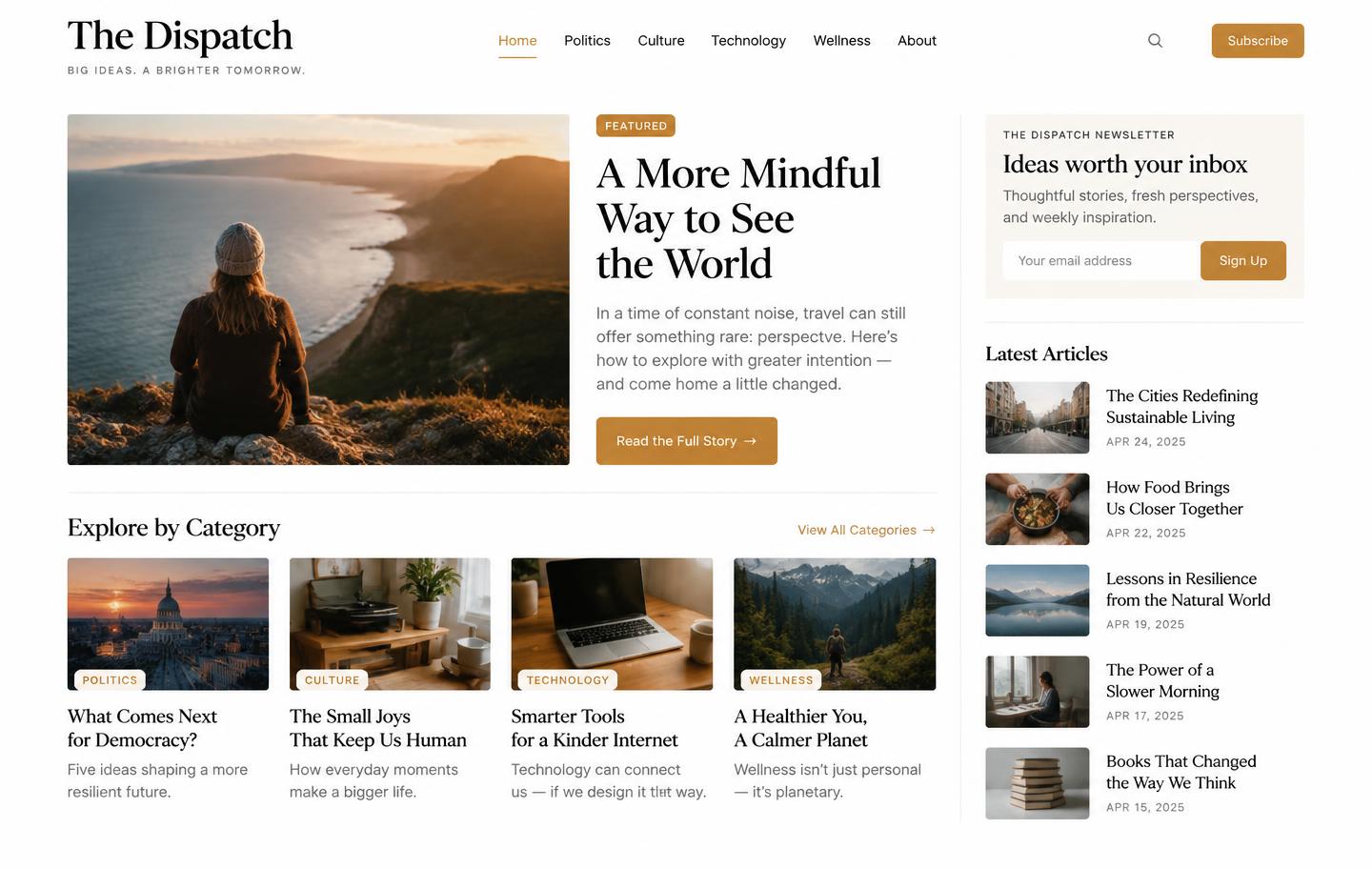 Anteprima del sito Letters Magazine, modello Blog