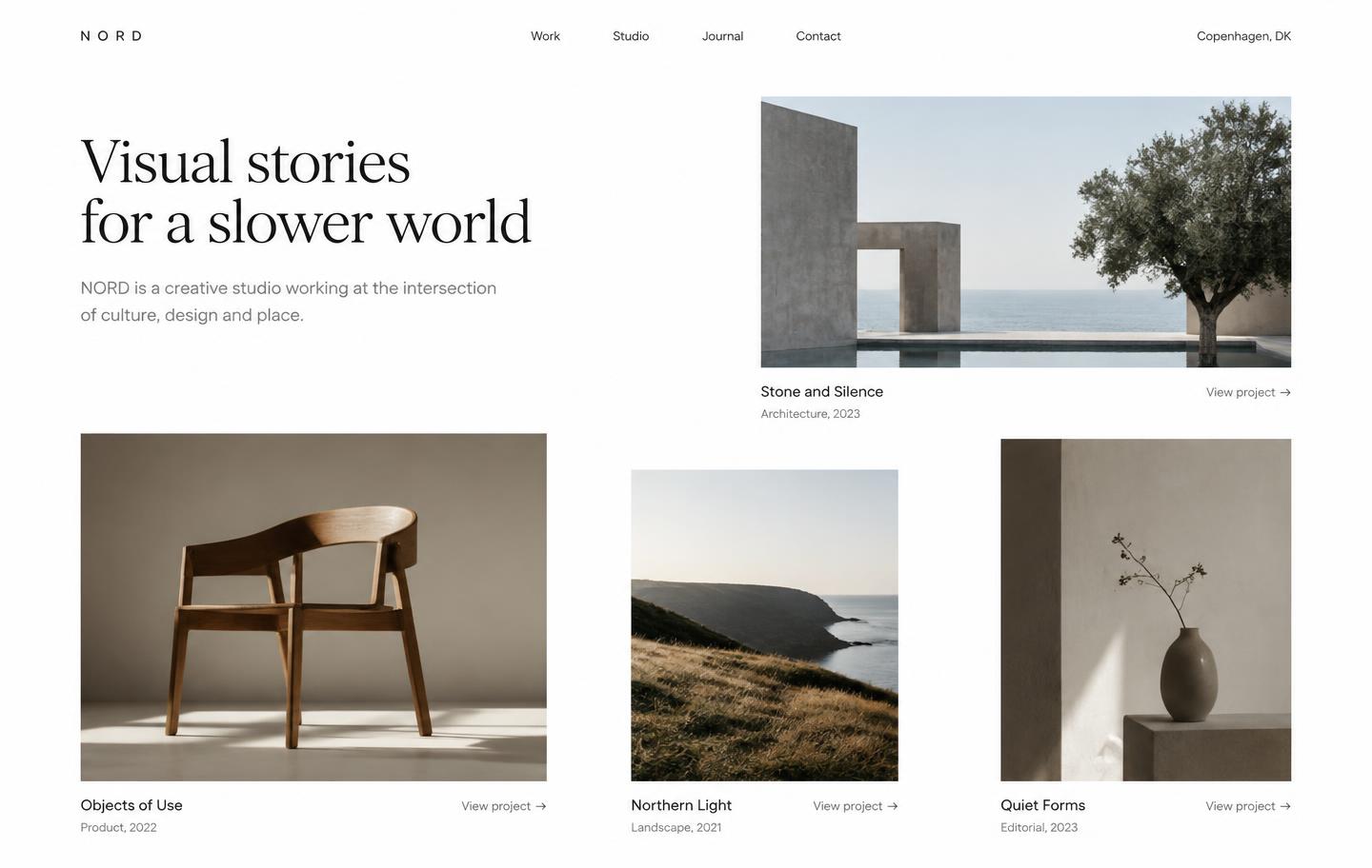 Anteprima del sito Nordic Studio, modello Portfolio