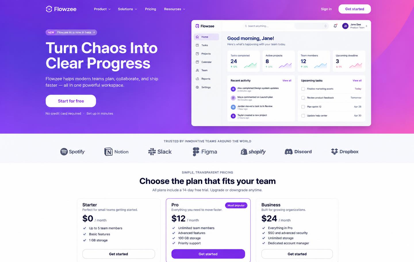 Anteprima del sito Pulse Landing, modello Landing Page