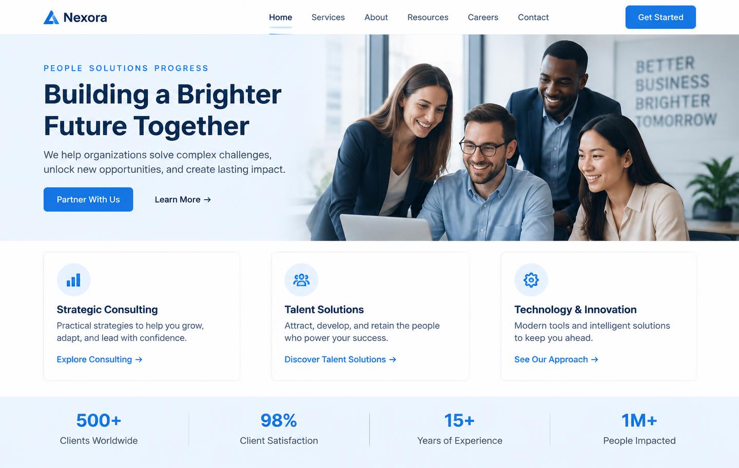 Anteprima del sito Vertex Corporate, modello Aziendale